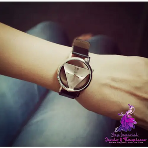 Hollow Triangular Dial Women Watches