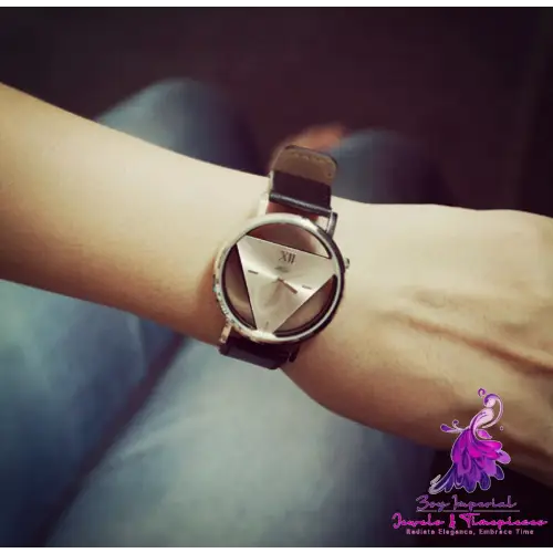 Hollow Triangular Dial Women Watches