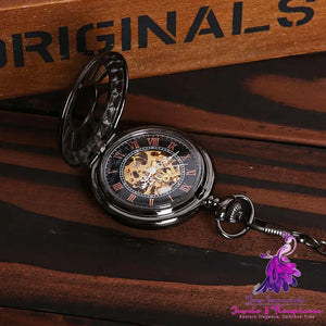 Hollow Wheel Shape Mechanical Pocket Watch