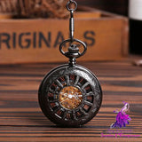 Hollow Wheel Shape Mechanical Pocket Watch