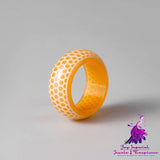 Transparent Resin Honeycomb Pattern Luminous Ring