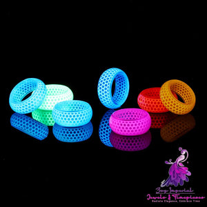 Transparent Resin Honeycomb Pattern Luminous Ring