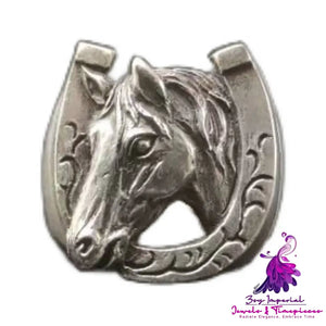 Thai Silver Horseshoe Head Zodiac Ring