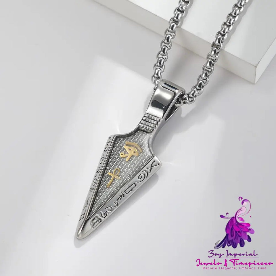 Horus Eye Anka Spear Head Stainless Steel Necklace