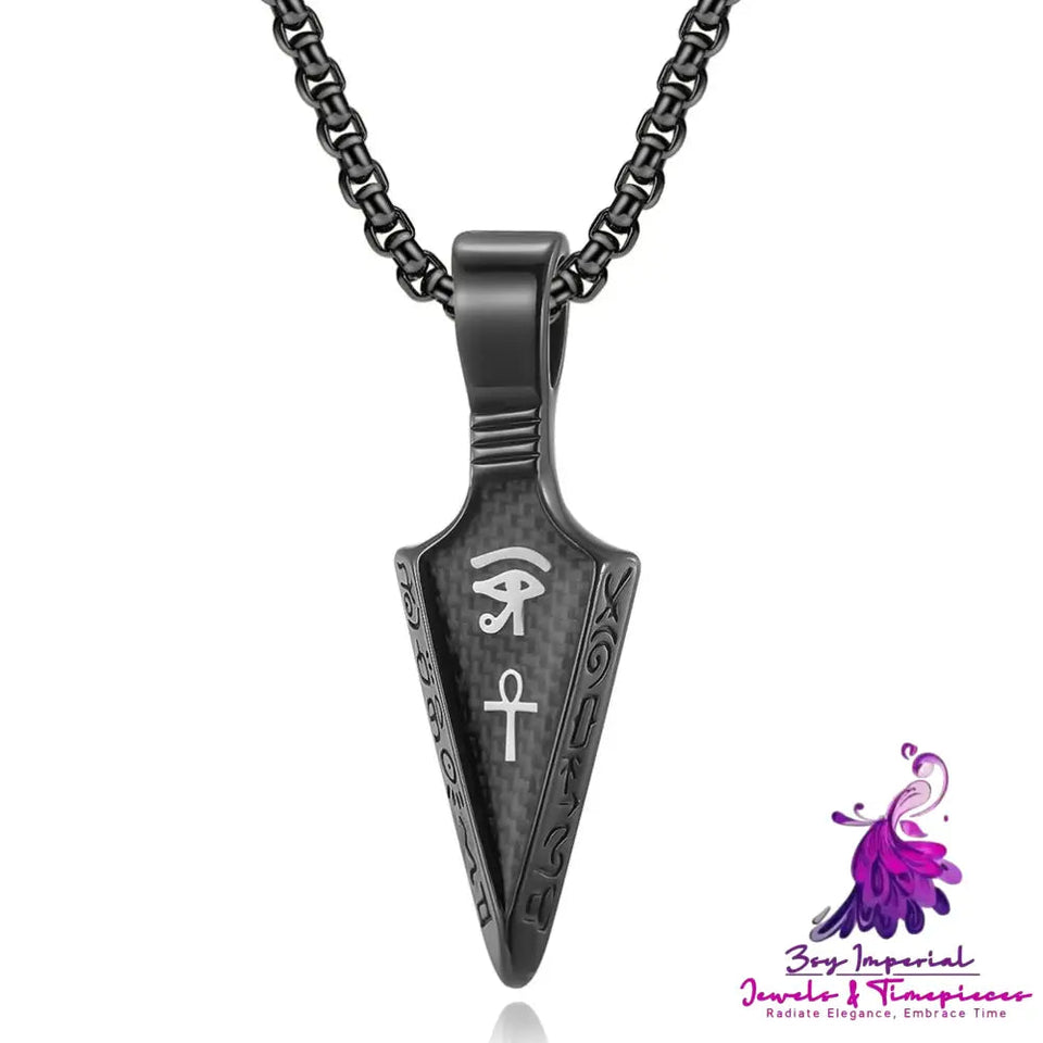 Horus Eye Anka Spear Head Stainless Steel Necklace