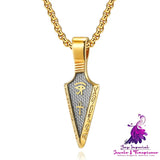 Horus Eye Anka Spear Head Stainless Steel Necklace