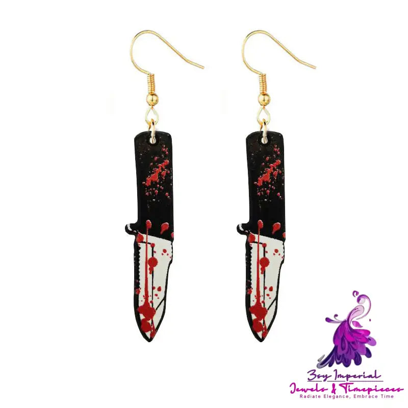 Halloween Horror Acrylic Bloodstained Axe Kitchen Knife