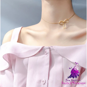 Bow Knot Ins Wind Necklace