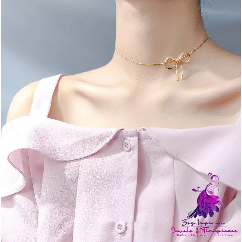 Bow Knot Ins Wind Necklace