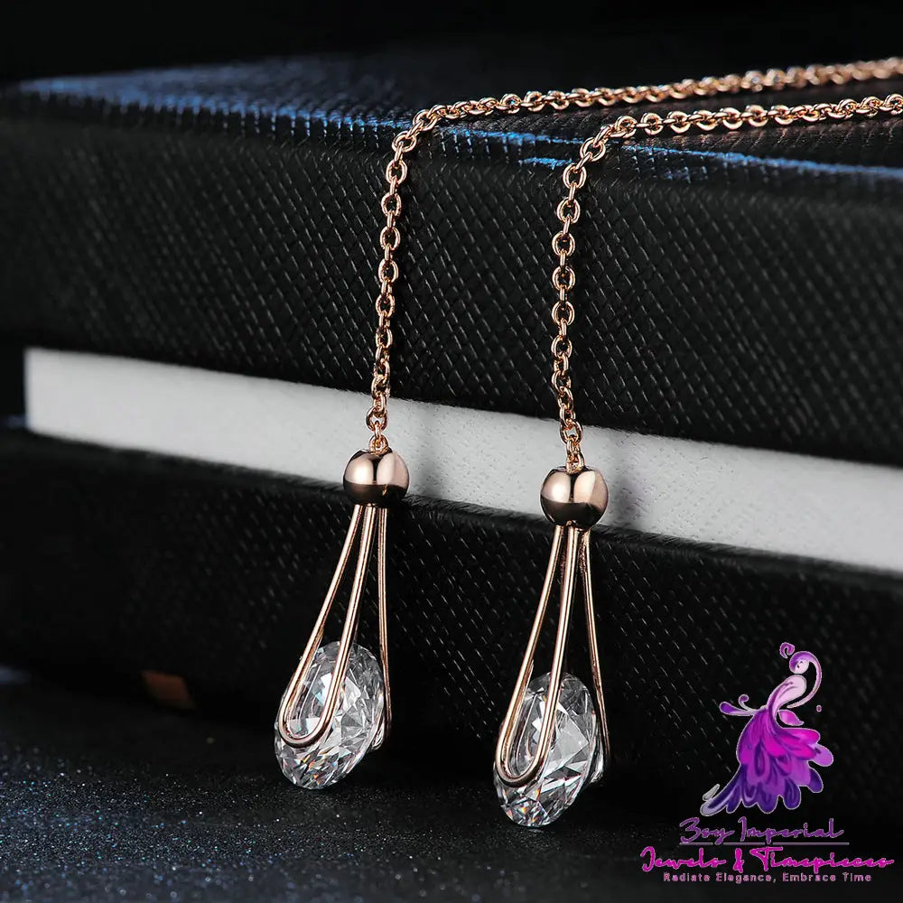 Fashionable Rose Gold Zircon Ear Line