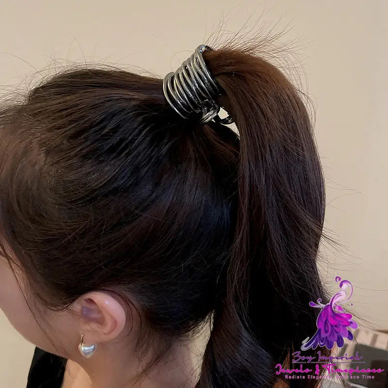 Metal High Ponytail Fixed Barrettes