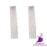 Long Rhinestone Claw Chain Earrings