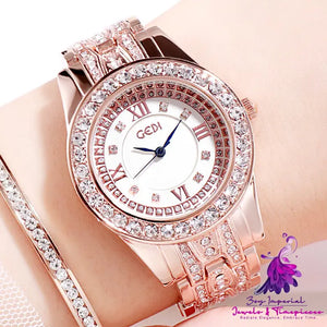 Light Luxury Women’s All-match Watch with Hand-studded