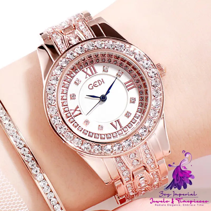 Light Luxury Women’s All-match Watch with Hand-studded