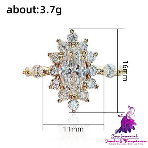 Women’s Ring Super Flash Marquise Zircon All-match Ring