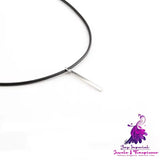 Casual Wax Line Metal Strip Necklace