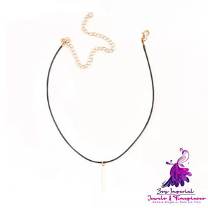 Casual Wax Line Metal Strip Necklace