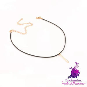 Casual Wax Line Metal Strip Necklace