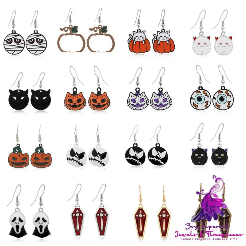 New Halloween Earrings Creative Mummy Ghost