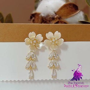 3D Petal Tassel Earrings