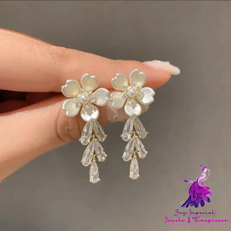 3D Petal Tassel Earrings