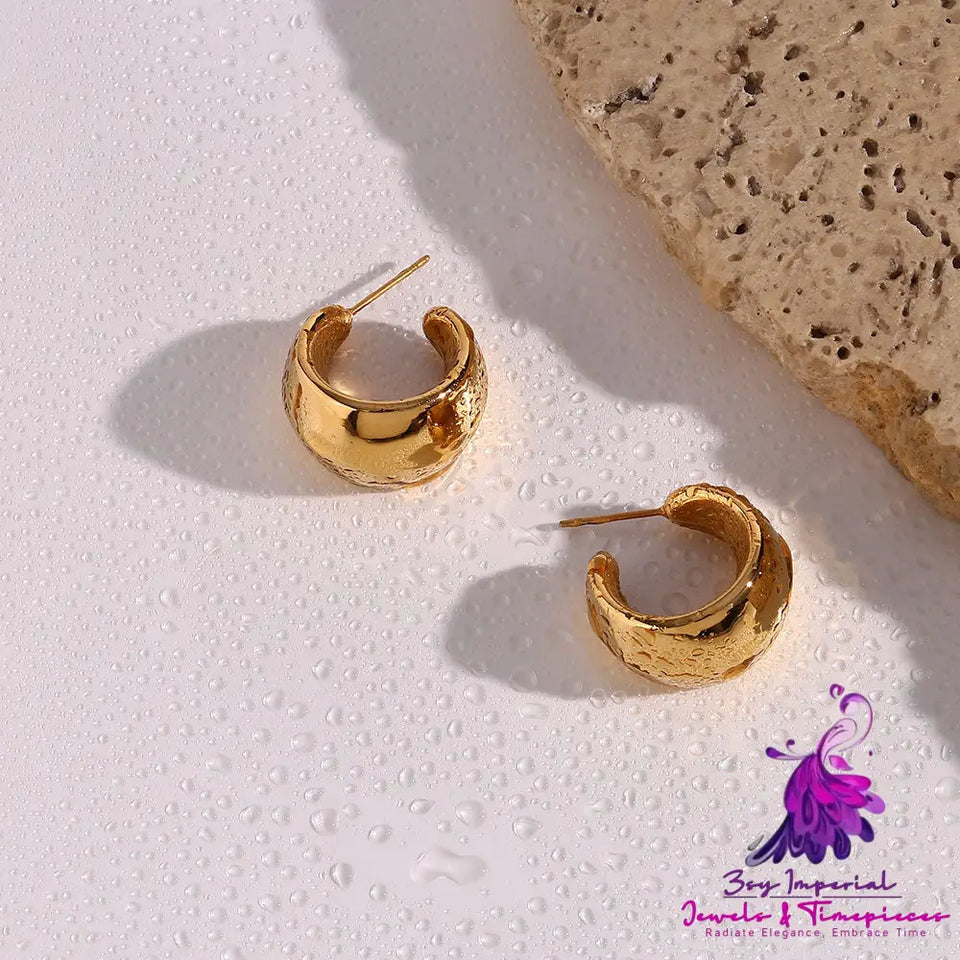 Stainless Steel Cut Hollow Earrings