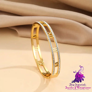 Electroplated 18K Real Gold Roman Numerals Bracelet