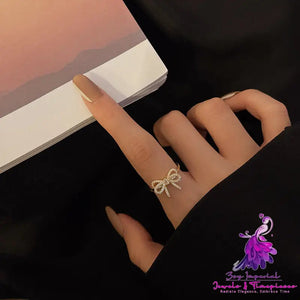 Graceful Personality Full Diamond Bow Ring