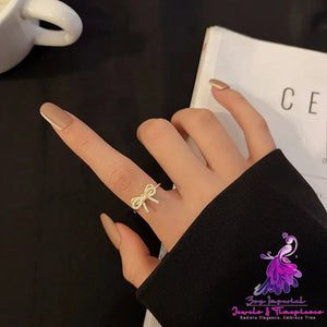 Graceful Personality Full Diamond Bow Ring