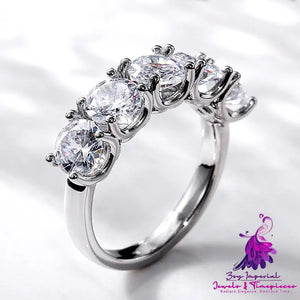 Round Diamond Zircon Ring