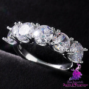 Round Diamond Zircon Ring