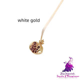 Silver Plated K Gold Pomegranate Necklace Ladies Retro