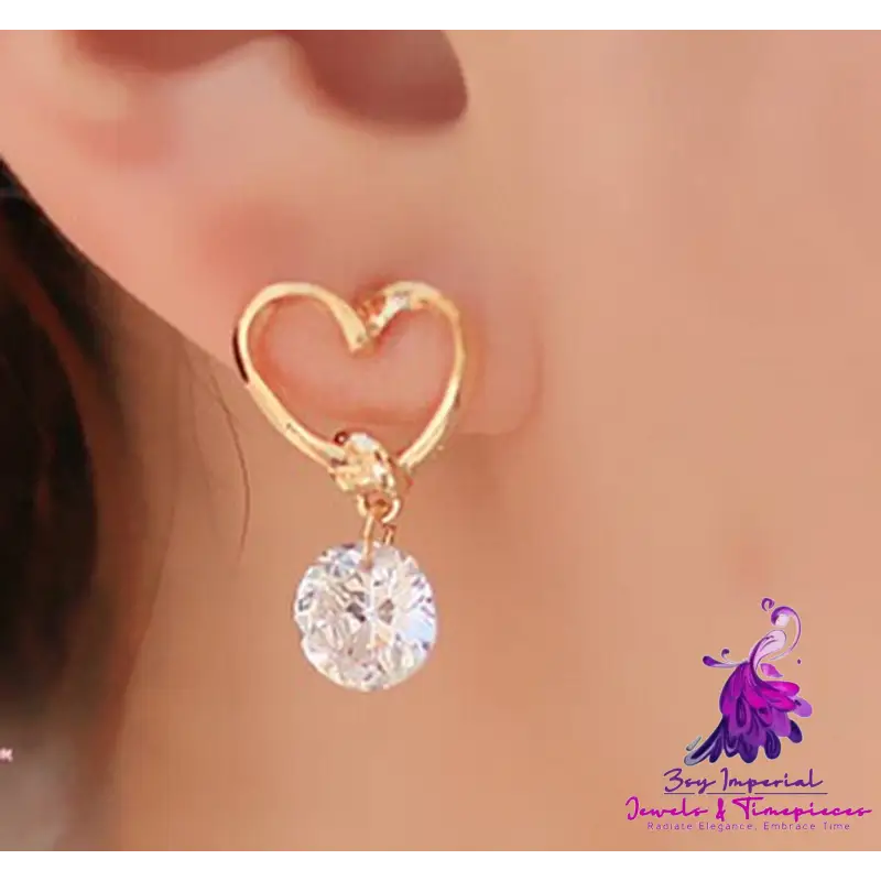 Love Zircon Heart Earrings