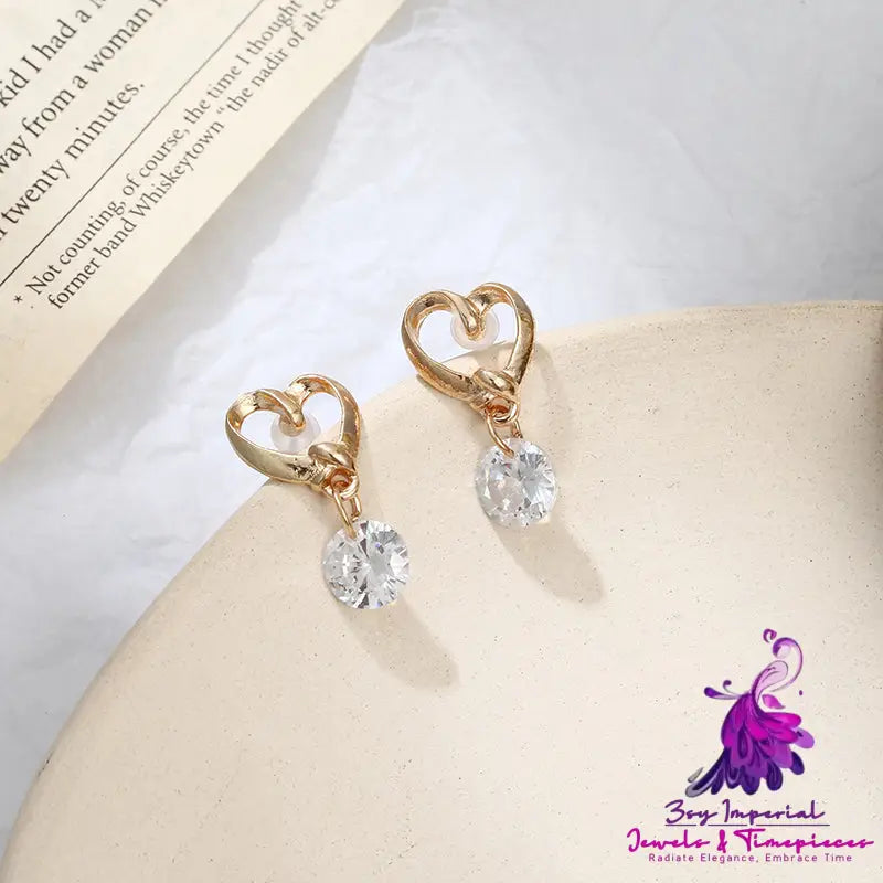 Love Zircon Heart Earrings