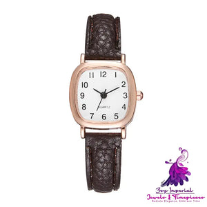 Stainless Steel Imitation Leather Women’s Watch