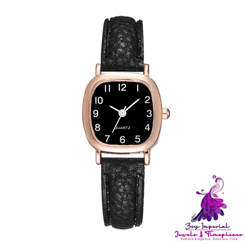 Stainless Steel Imitation Leather Women’s Watch