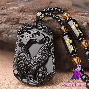 Imitation Obsidian Men’s Necklace