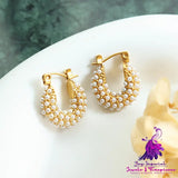 French U-shaped Pearl Earrings