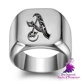 26 English Initial Letters Titanium Steel Rings