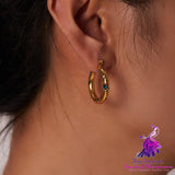 Stainless Steel Inlaid Pearl Zircon Earrings