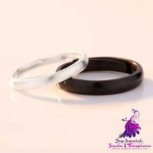 Silver Live Mouth Ring Intertwined Love Couple