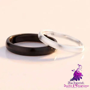 Silver Live Mouth Ring Intertwined Love Couple