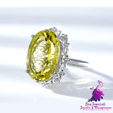 Luxury Lemon Crystal Ring