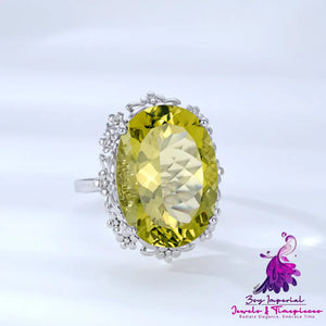 Luxury Lemon Crystal Ring