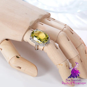 Luxury Lemon Crystal Ring