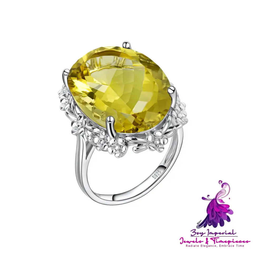 Luxury Lemon Crystal Ring