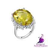 Luxury Lemon Crystal Ring