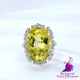 Luxury Lemon Crystal Ring