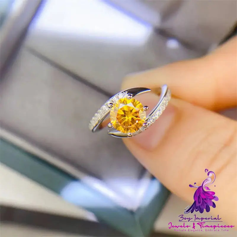 Yellow Diamond Moissanite Ring