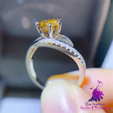 Yellow Diamond Moissanite Ring